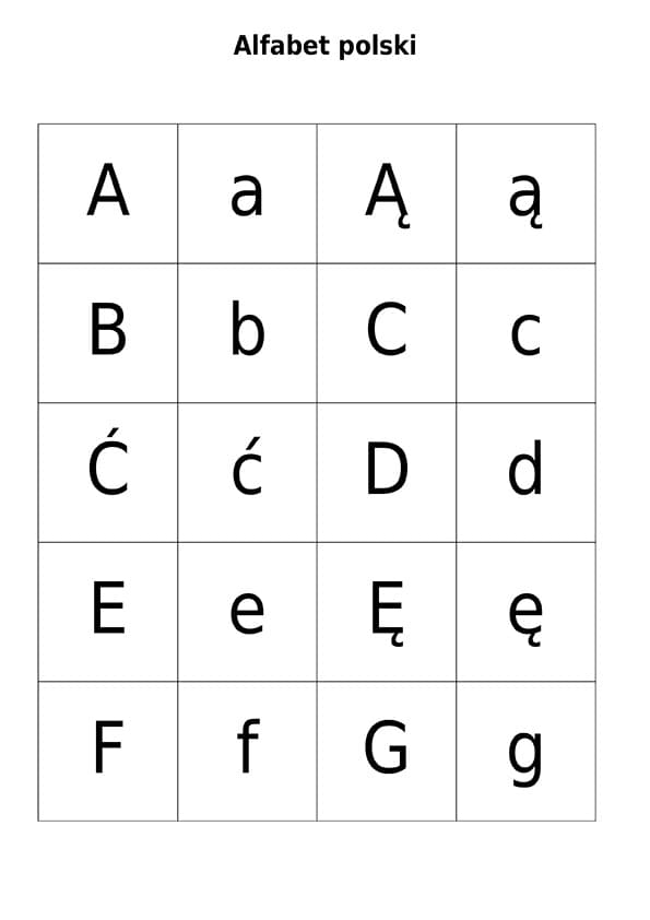 Polski alfabet do wydruku